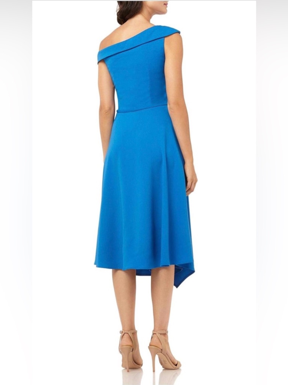 NWT $375 Carmen Marc Valvo Bateau Neckline Midi Dress - Size 8 - Picture 2 of 9